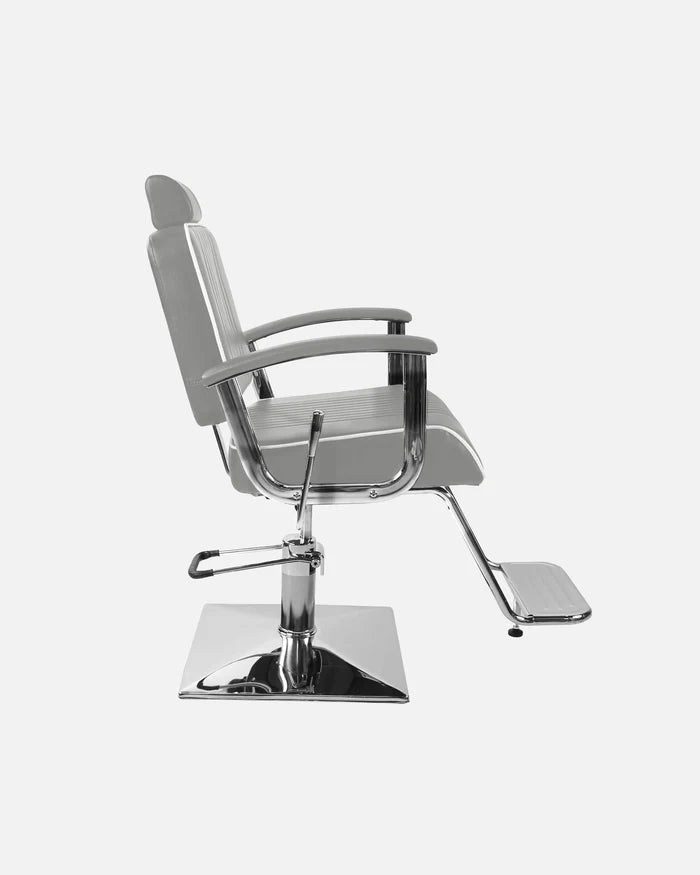 Classic Hydraulic Barber Chair – Silver Chrome Finish - Hair Hit