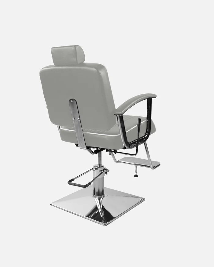 Classic Hydraulic Barber Chair – Silver Chrome Finish - Hair Hit