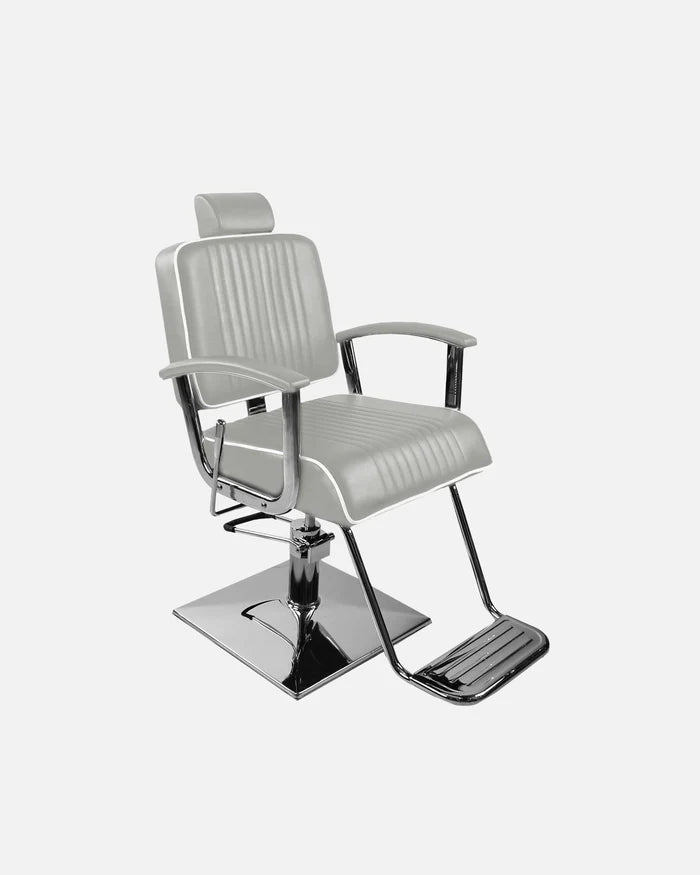 Classic Hydraulic Barber Chair – Silver Chrome Finish - Hair Hit