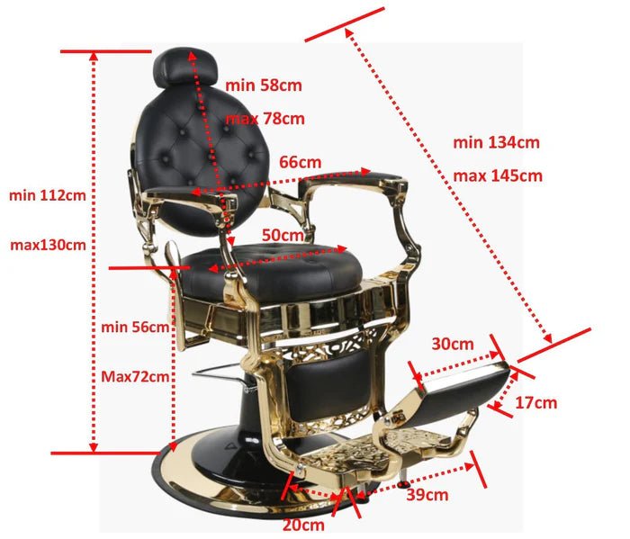 Luxury Black & Gold Vintage Barber Chair - Hair Hit