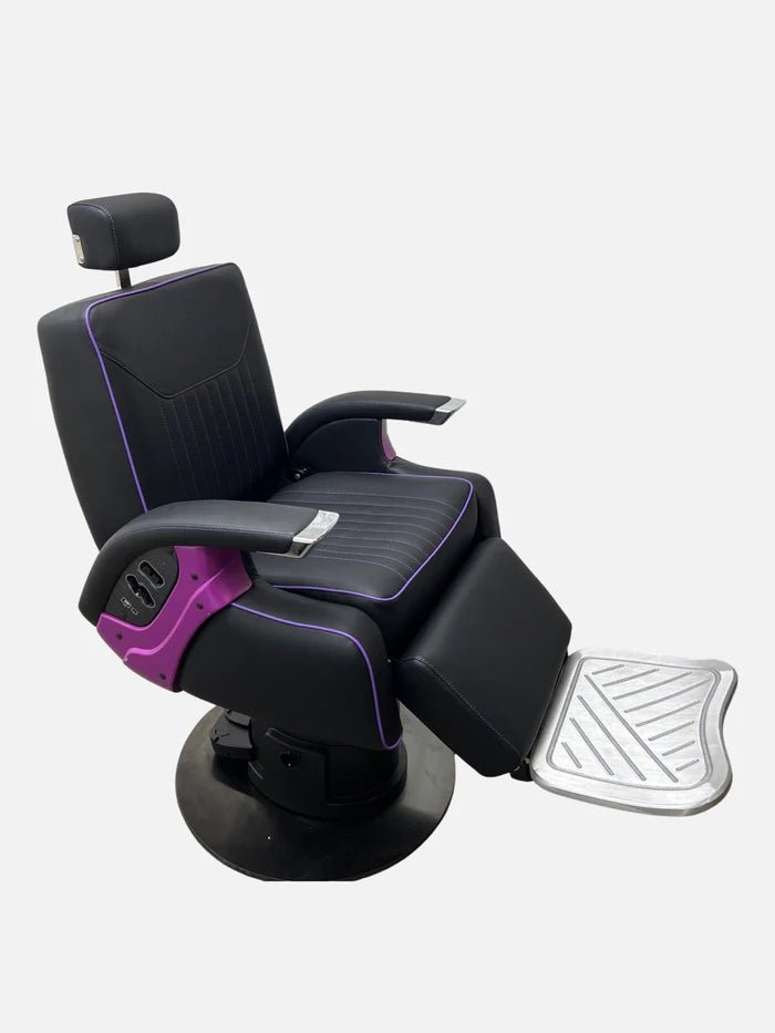 Modern Black & Purple Hydraulic Barber Chair - Hair Hit
