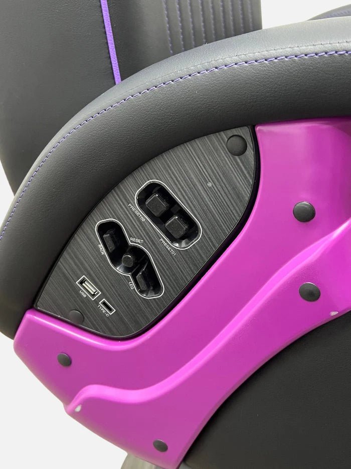 Modern Black & Purple Hydraulic Barber Chair - Hair Hit